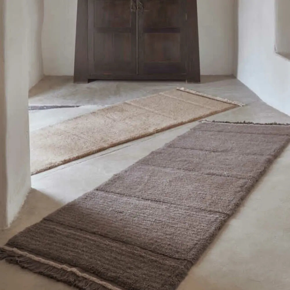 LORENA CANALS - Tapis En Laine Steppe - Mouton Brun 80 X 230 cm