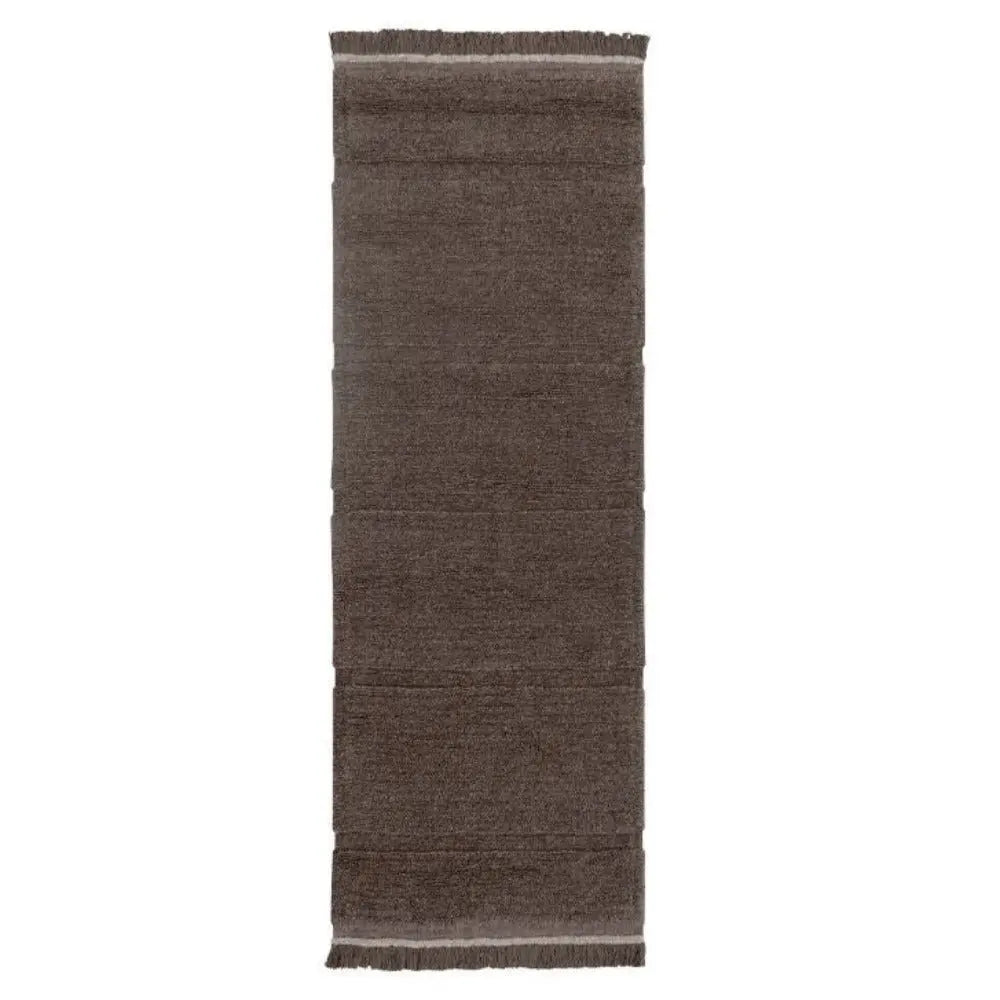 LORENA CANALS - Tapis En Laine Steppe - Mouton Brun 80 X 230 cm