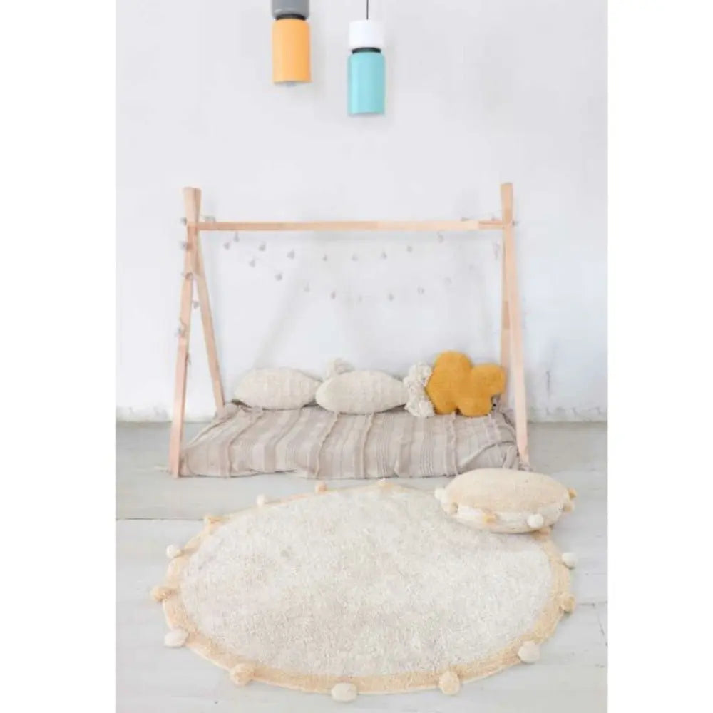 LORENA CANALS - Tapis Lavable Bubbly Naturel - Miel Ø 120 cm