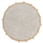 LORENA CANALS - Tapis Lavable Bubbly Naturel - Miel Ø 120 cm
