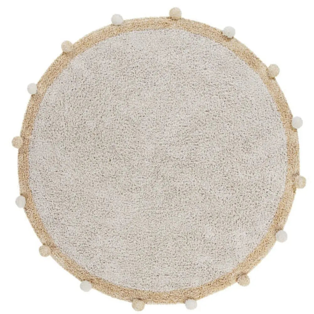 LORENA CANALS - Tapis Lavable Bubbly Naturel - Miel Ø 120 cm