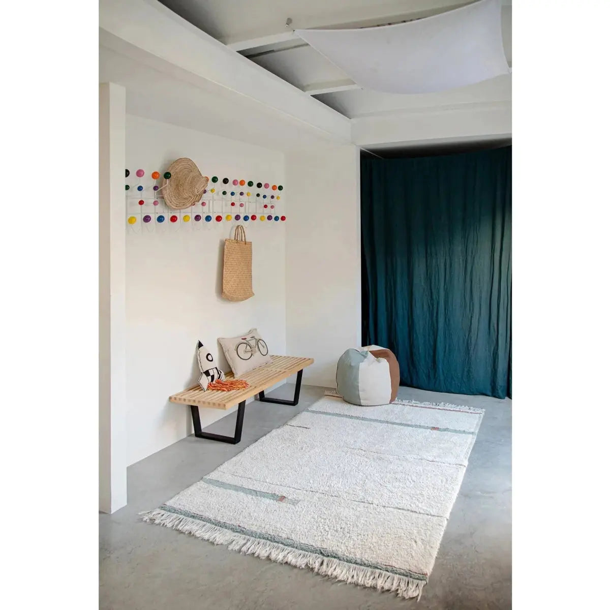 LORENA CANALS - Tapis Lavable Lanes Vintage Blue 90 X 130 Cm