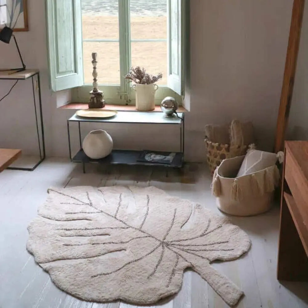 LORENA CANALS - Tapis Lavable Monstera Naturel 120 X 180 Cm