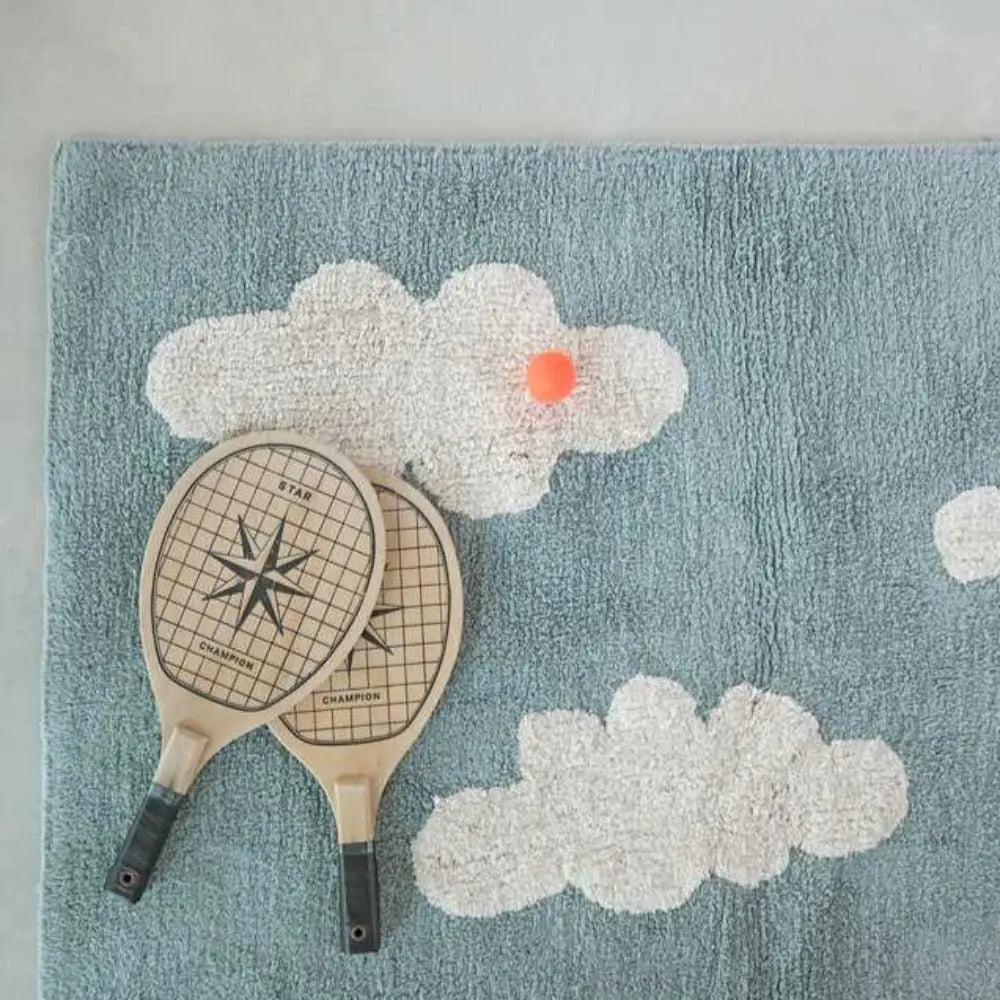 LORENA CANALS - Tapis Lavable Nuages Vintage Bleu