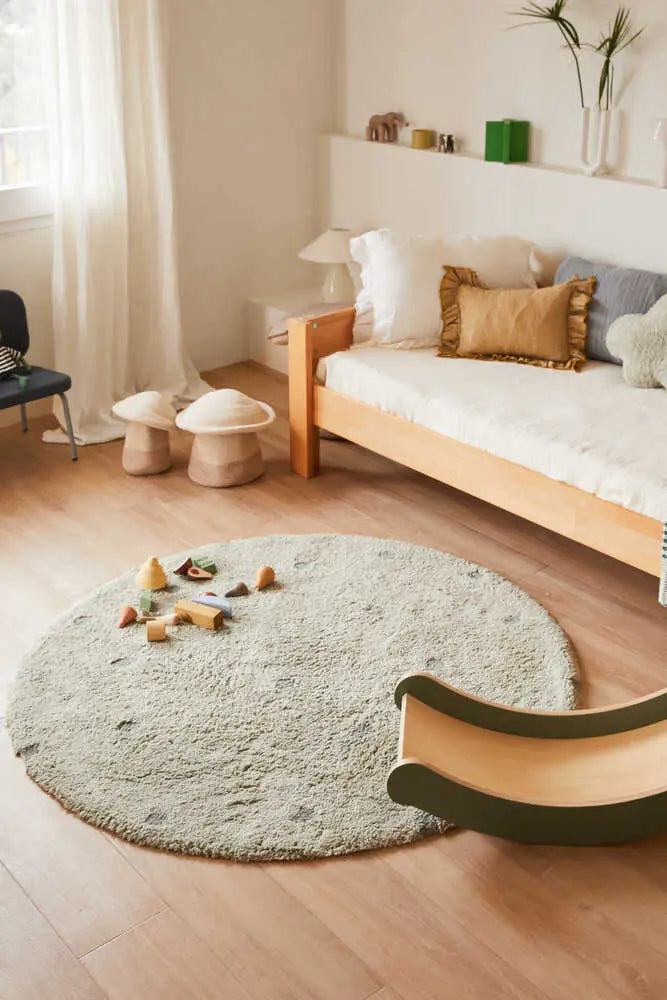 LORENA CANALS - Tapis Lavable Rond Dot Blue Sage