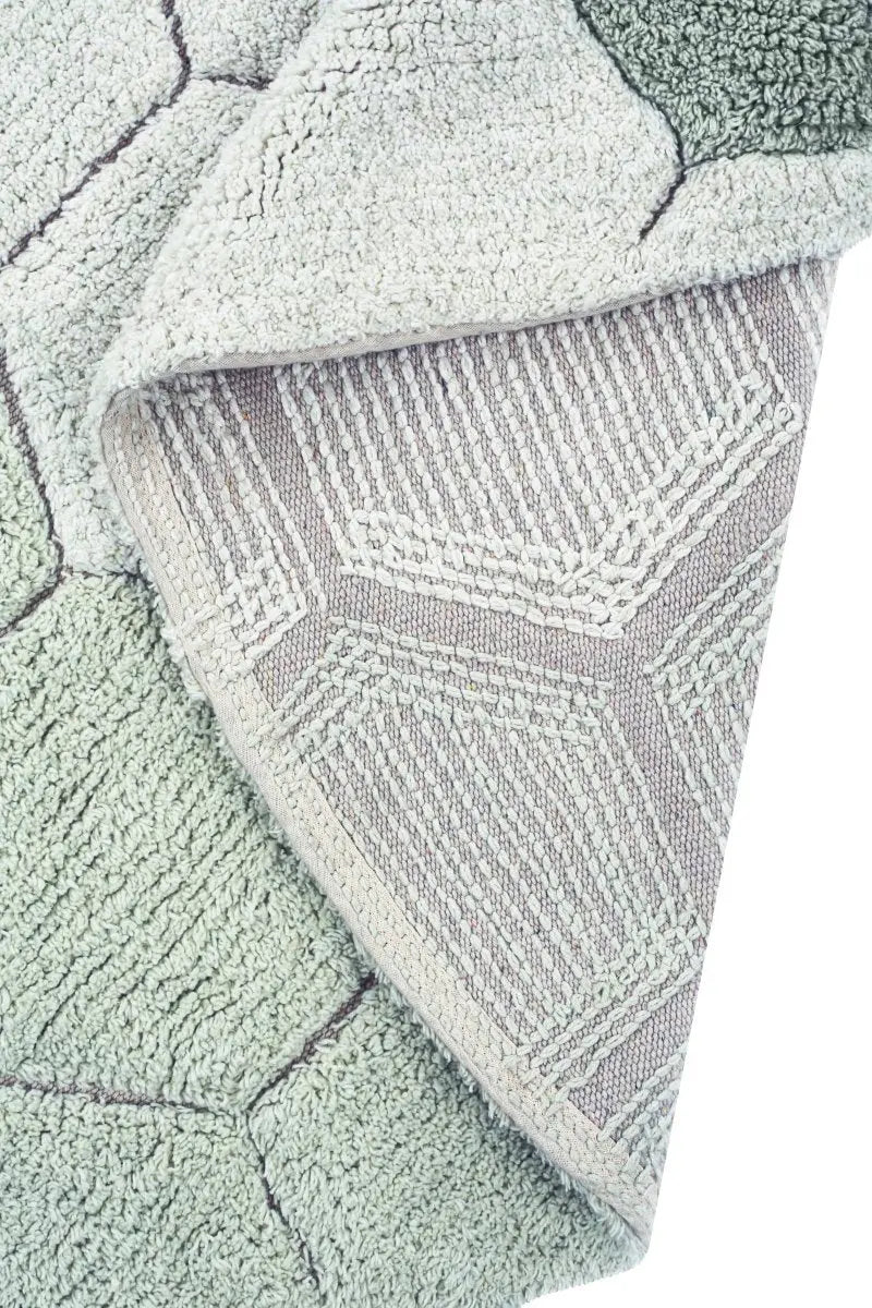 LORENA CANALS - Tapis Lavable Rond Nid D'abeille Bleu Sauge