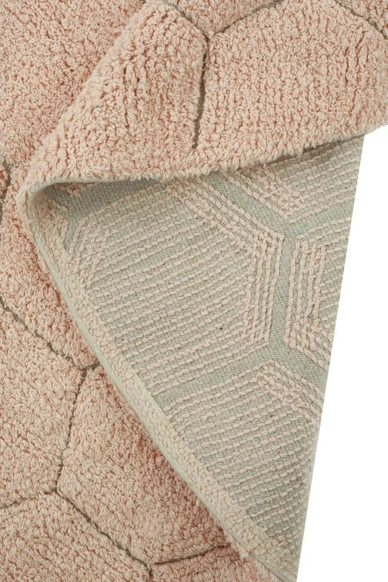 LORENA CANALS - Tapis Lavable Rond Nid D'abeille Rose