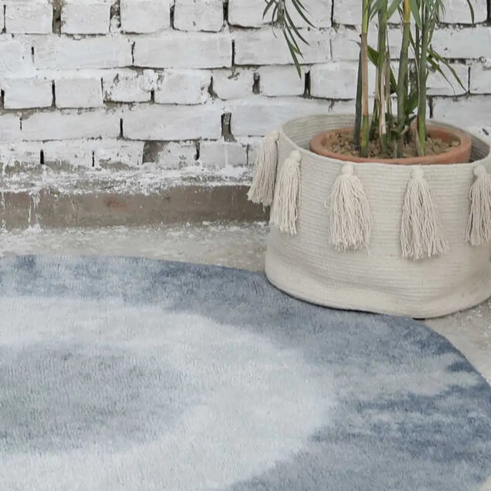 LORENA CANALS - Tapis Tie - dye Bleu Vintage Ø 150 Cm