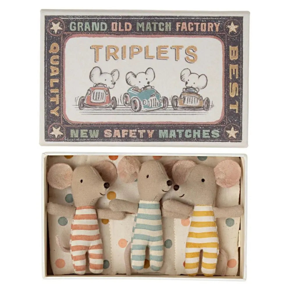 MAILEG - Maileg Triplets Bébé Souris Dans Une Boîte D'allumettes