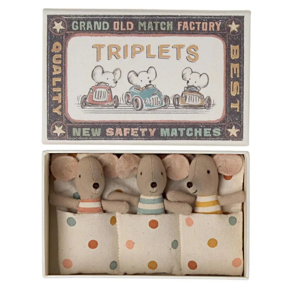 MAILEG - Maileg Triplets Bébé Souris Dans Une Boîte D'allumettes