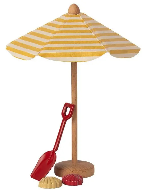 MAILEG - Parasol De Plage - Blanc/Jaune Pour Souris Maileg
