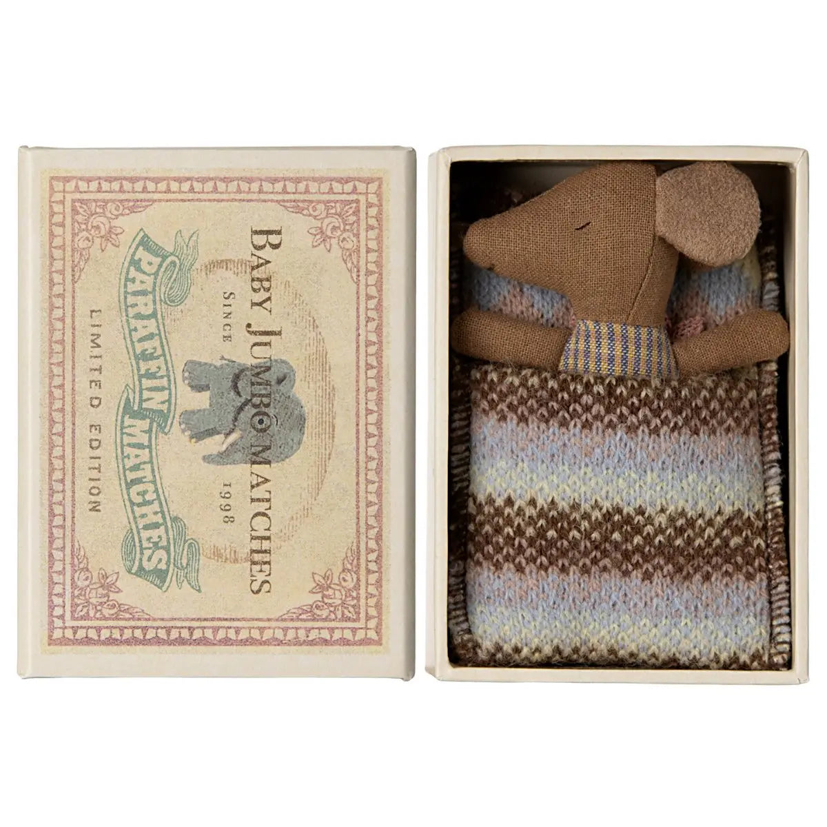 MAILEG - Souris Bébé "Sleepy Wakey" Dans Sa Boîte - Rose