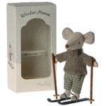 MAILEG - Souris d'hiver Avec Set de Ski, Grande Frère