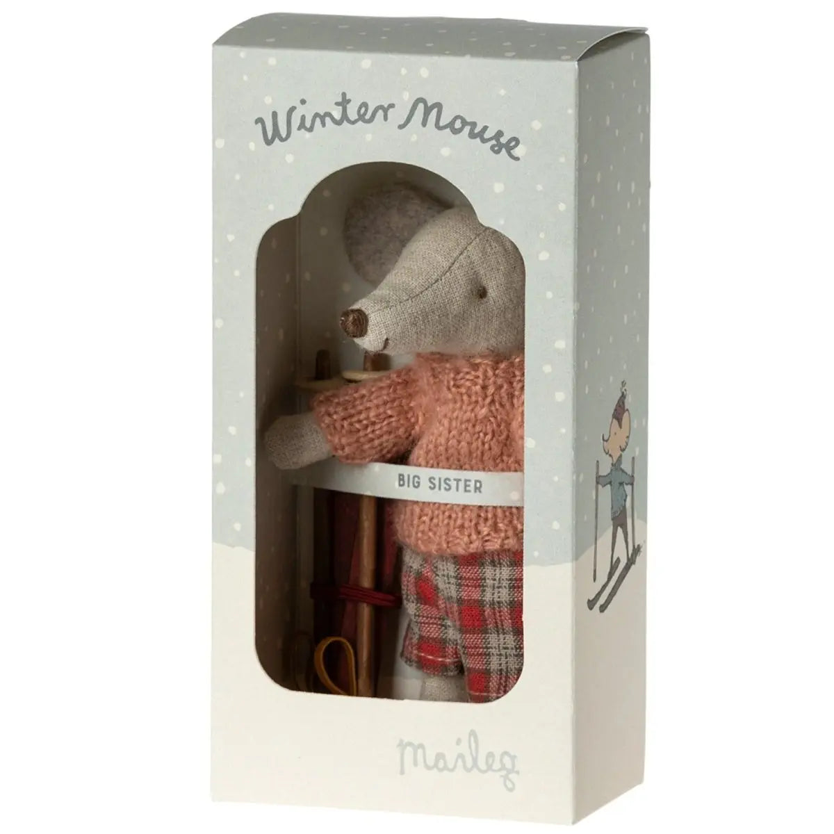 MAILEG - Souris d'Hiver Avec Set de Ski, Grande Soeur
