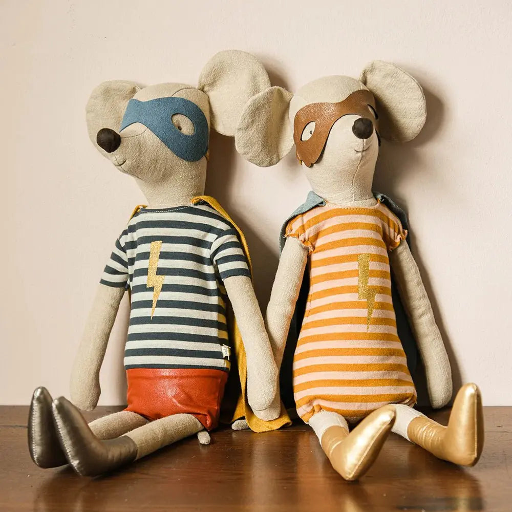 MAILEG - Souris Super Hero, Maxi - Garçon