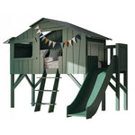 MATHY BY BOLS - Lit Cabane Simple 90 X 190cm & Toboggan + Plate - forme (Coloris Au Choix)