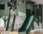 MATHY BY BOLS - Lit Cabane Simple 90 X 190cm & Toboggan + Plate - forme (Coloris Au Choix)