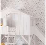 MATHY BY BOLS - Lit Cabane Simple 90 X 190cm & Toboggan Seul (MDF+SAPIN)