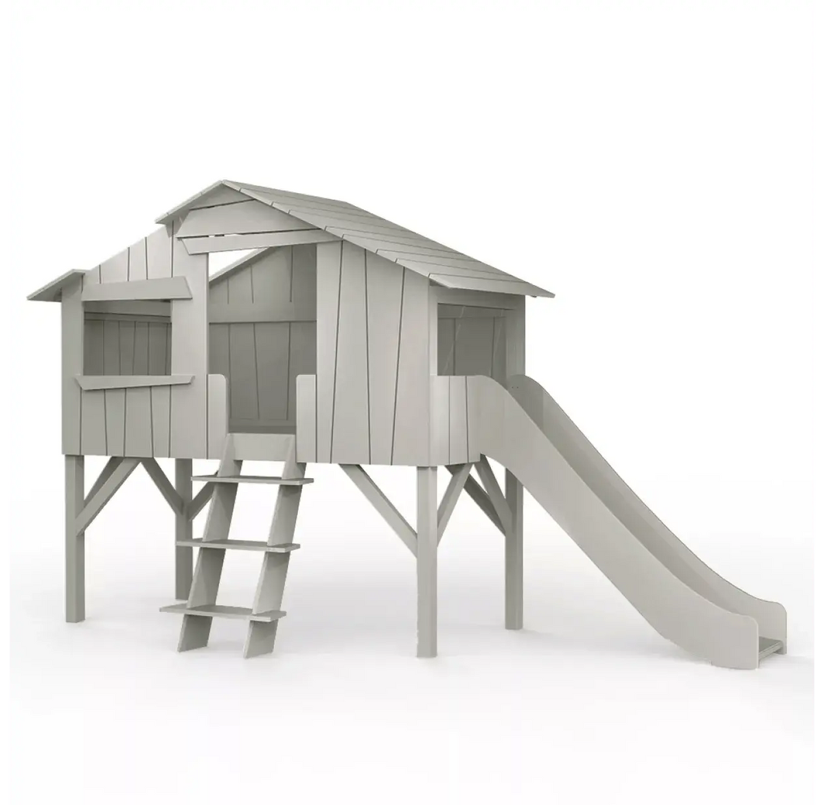 MATHY BY BOLS - Lit Cabane Simple 90 X 190cm & Toboggan Seul (MDF+SAPIN)