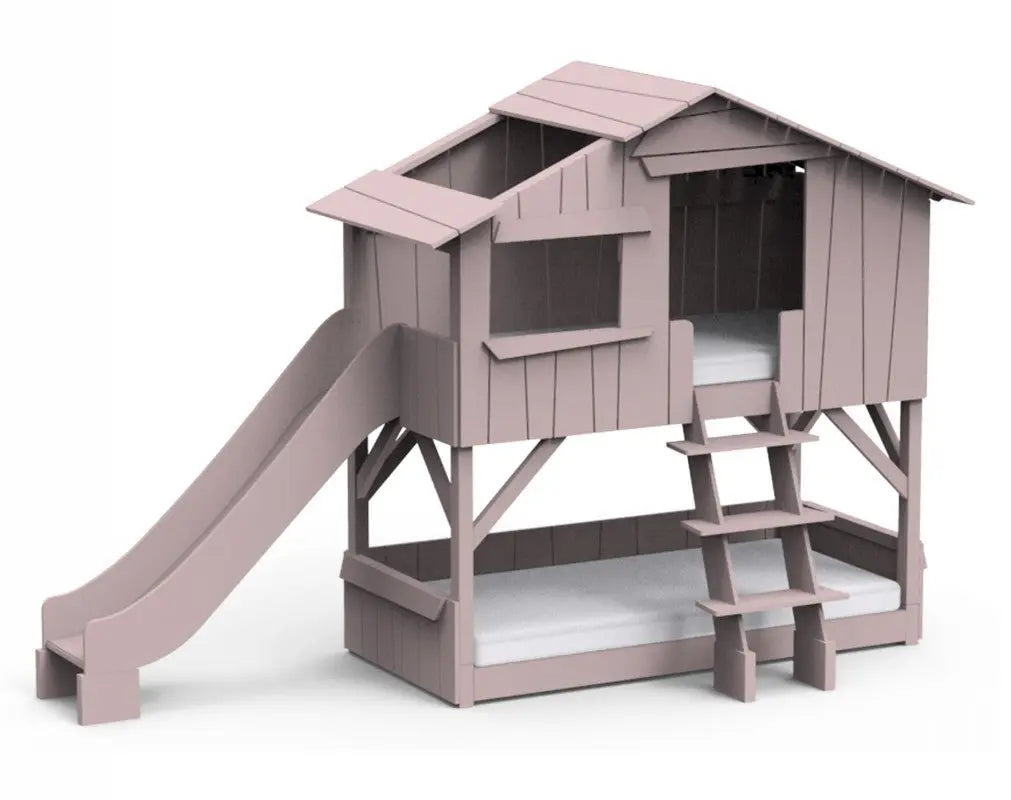 MATHY BY BOLS - Lit Cabane Superposé & Toboggan Seul (MDF+SAPIN)