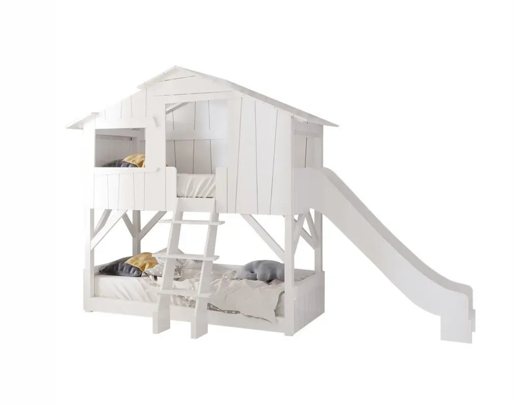 MATHY BY BOLS - Lit Cabane Superposé & Toboggan Seul (MDF+SAPIN)