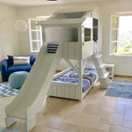 MATHY BY BOLS - Lit Cabane Superposé & Toboggan Seul (MDF+SAPIN)