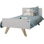 MATHY BY BOLS - Lit Junior MADAVIN Bouleau Pieds Vernis Naturel 90 x 190 cm