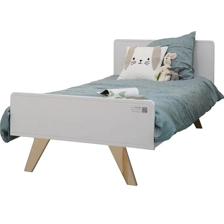 MATHY BY BOLS - Lit Junior MADAVIN Bouleau Pieds Vernis Naturel 90 x 190 cm