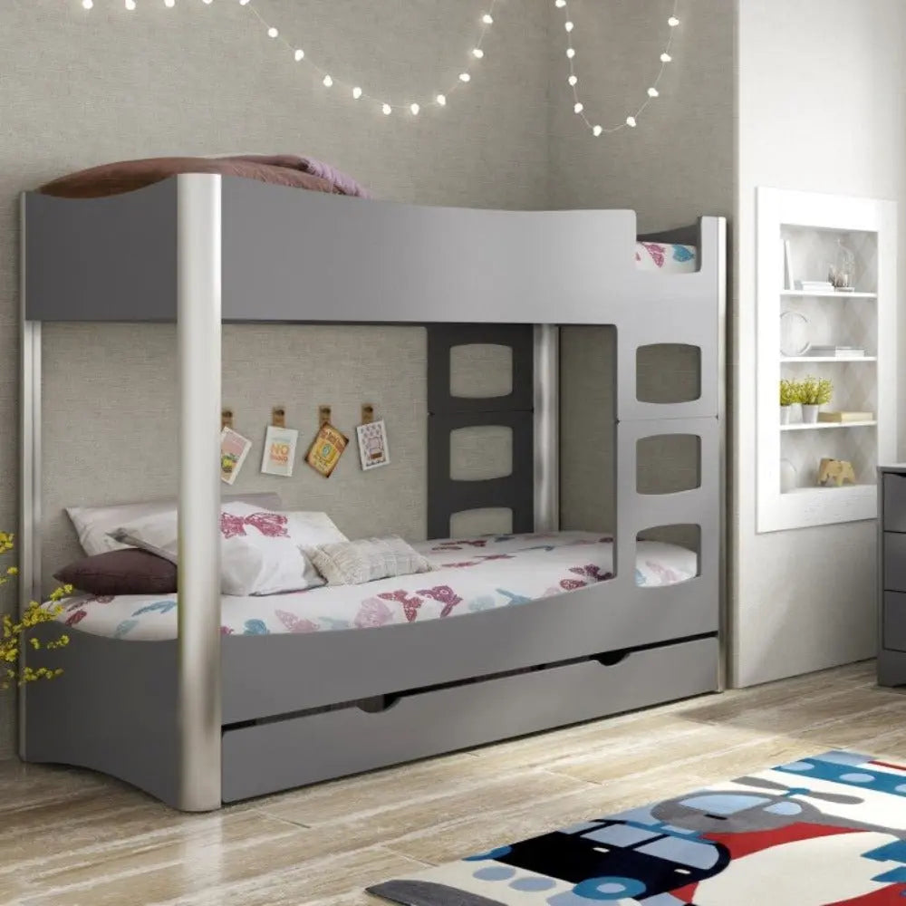 MATHY BY BOLS - Lit Superposé 162 Indissociable FUSION Profiles Anodise 90 x 200 cm