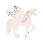 MERI MERI - 16 Serviettes Découpées Licorne Ailée Avec Dorure