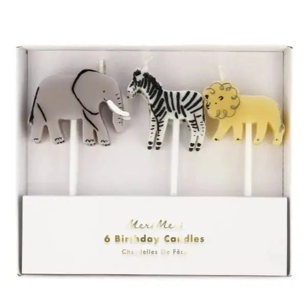 MERI MERI - Bougies D'animaux De Safari - Lot de 6