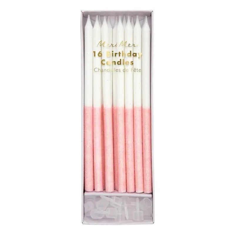 MERI MERI - Bougies Trempées À Paillettes Rose Pâle