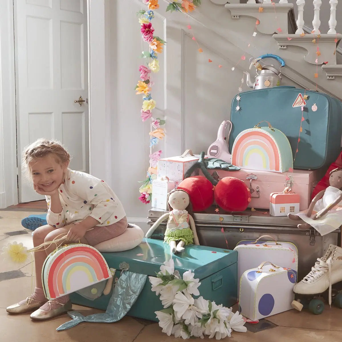 MERI MERI - Coussin En Velours Cerise