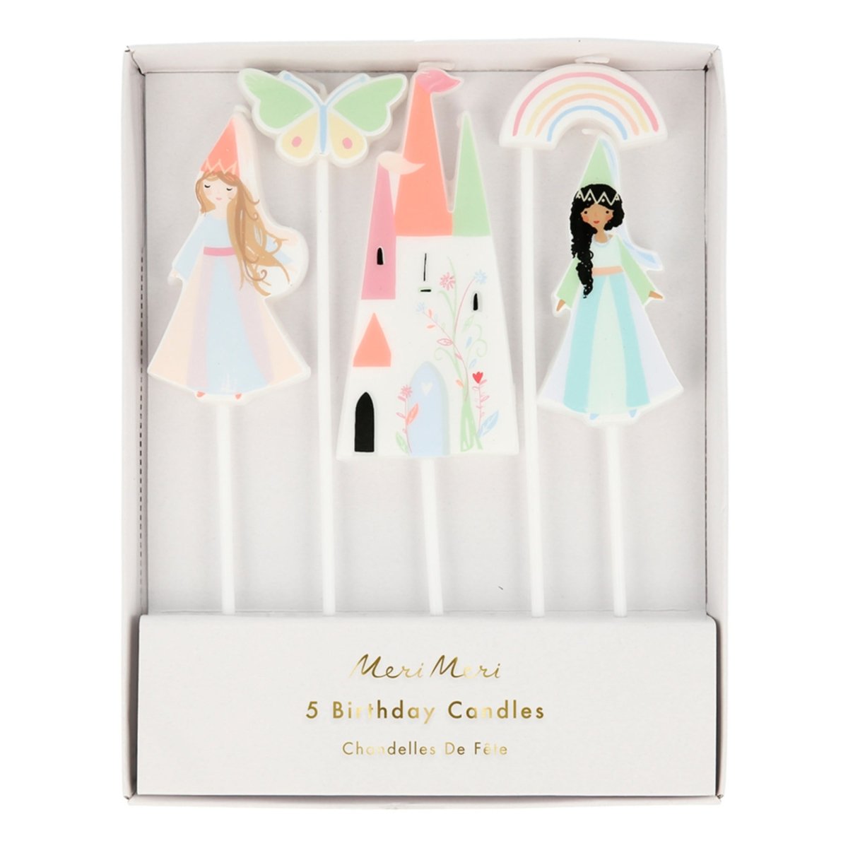MERI MERI-Pack de 5 bougies Princesse (5 designs)-Les Petits