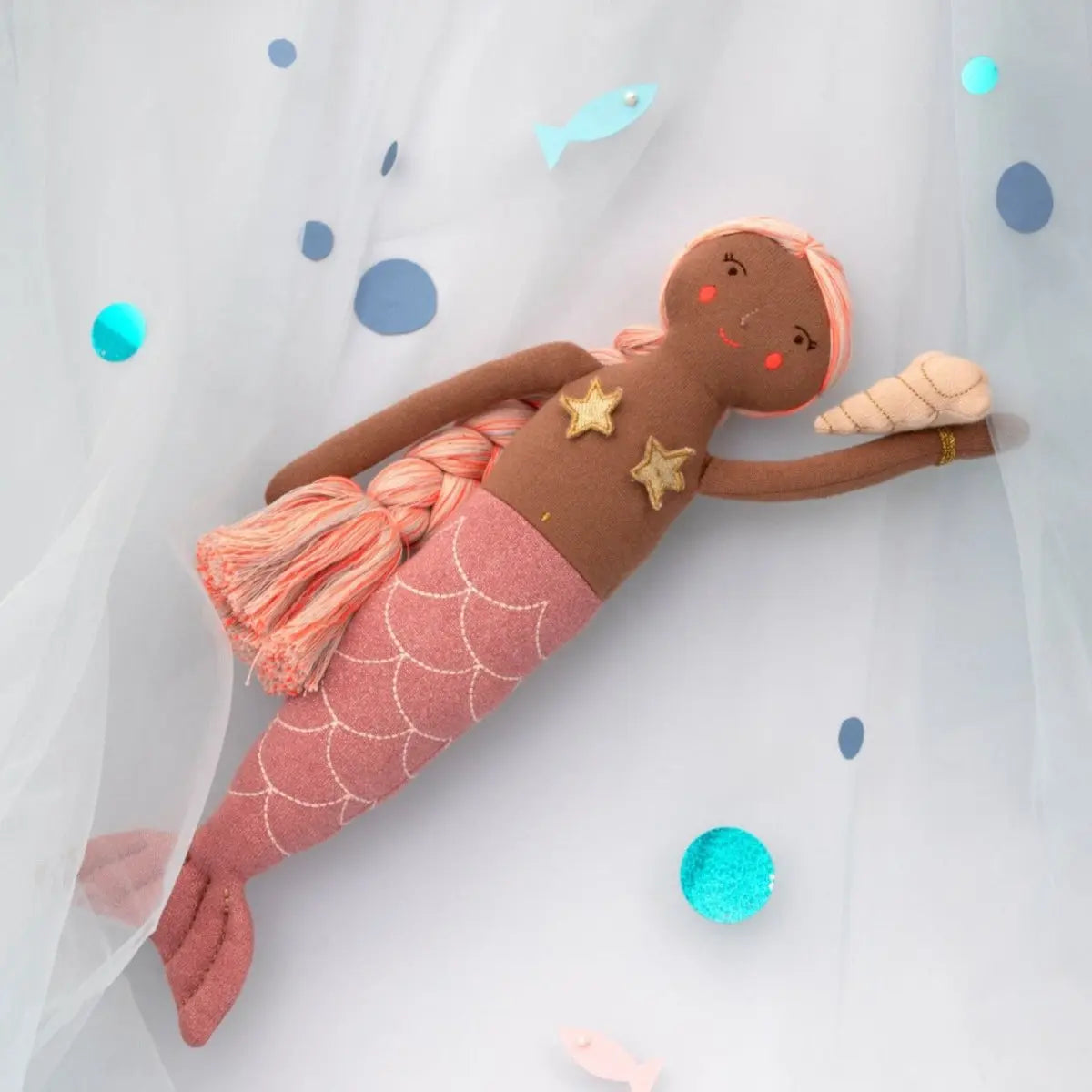 MERI MERI - Poupée Sirène En Tricot Rose