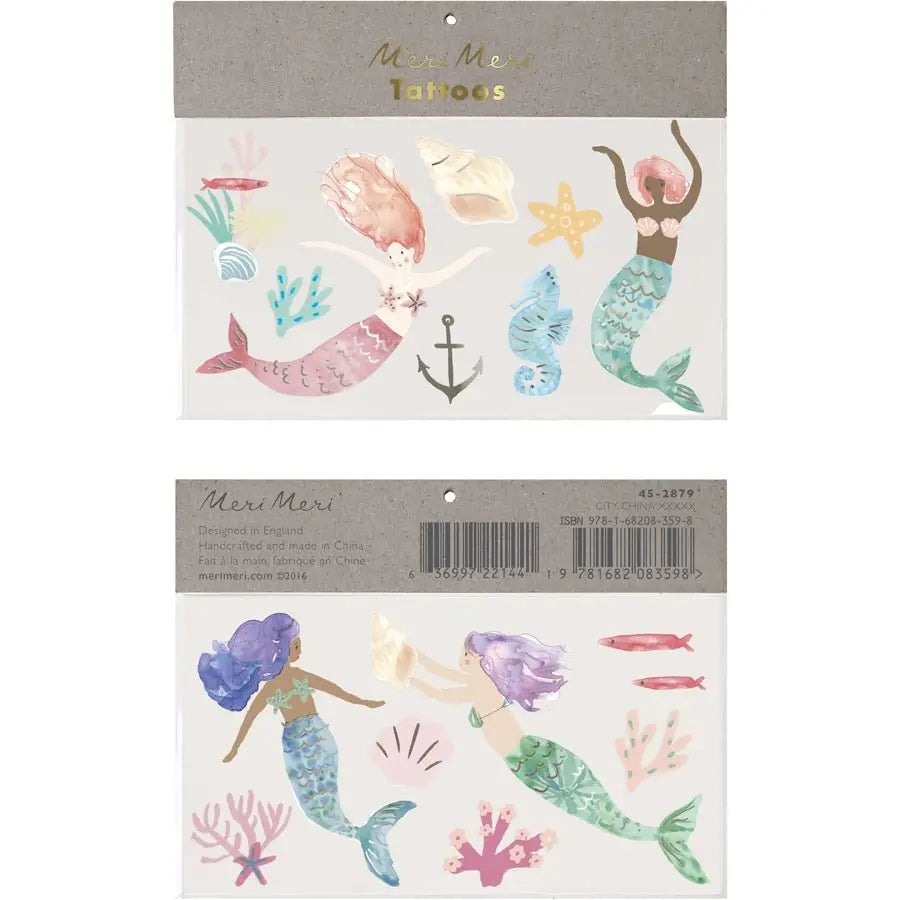 MERI MERI - Set De 2 Grandes Planches Tattoos Sirènes