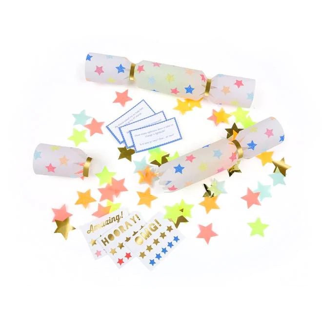 MERI MERI-Set de 6 Crackers - Confettis D'étoiles Multicolores-Les Petits