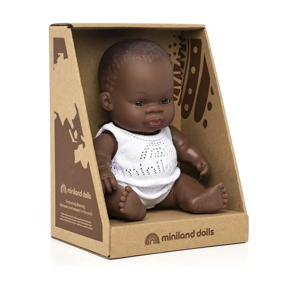 MINILAND - Poupée Bébé Fille Africaine 21 Cm