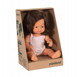 MINILAND - Poupée Bébé Fille Cheveux Bruns 38 Cm