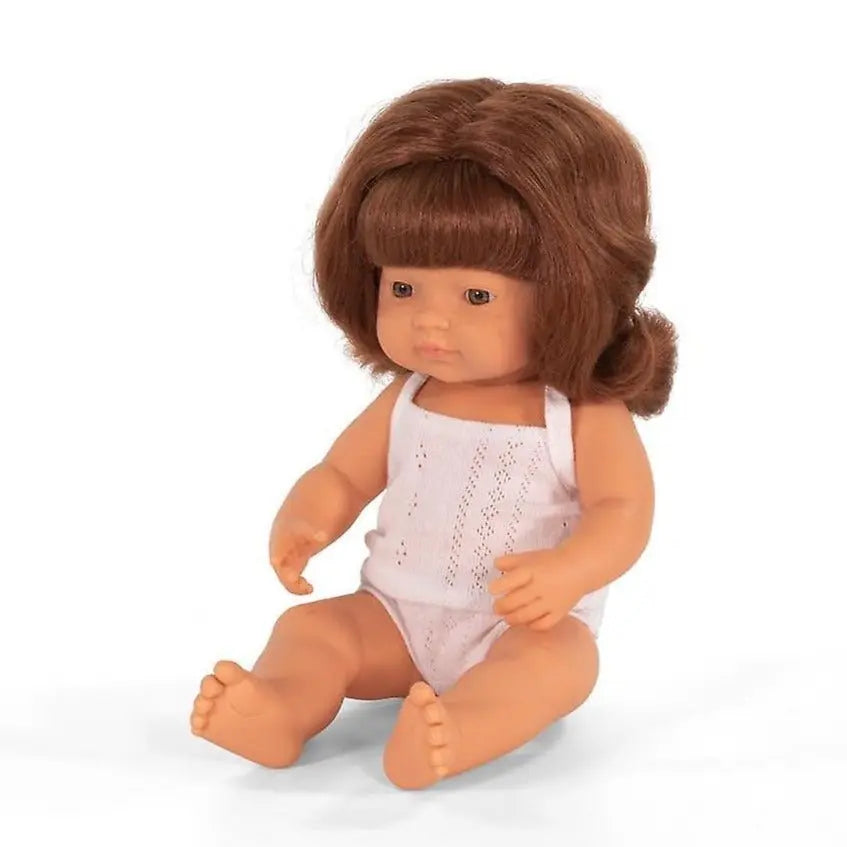 MINILAND - Poupée Bébé Fille Cheveux Rouges 38 Cm