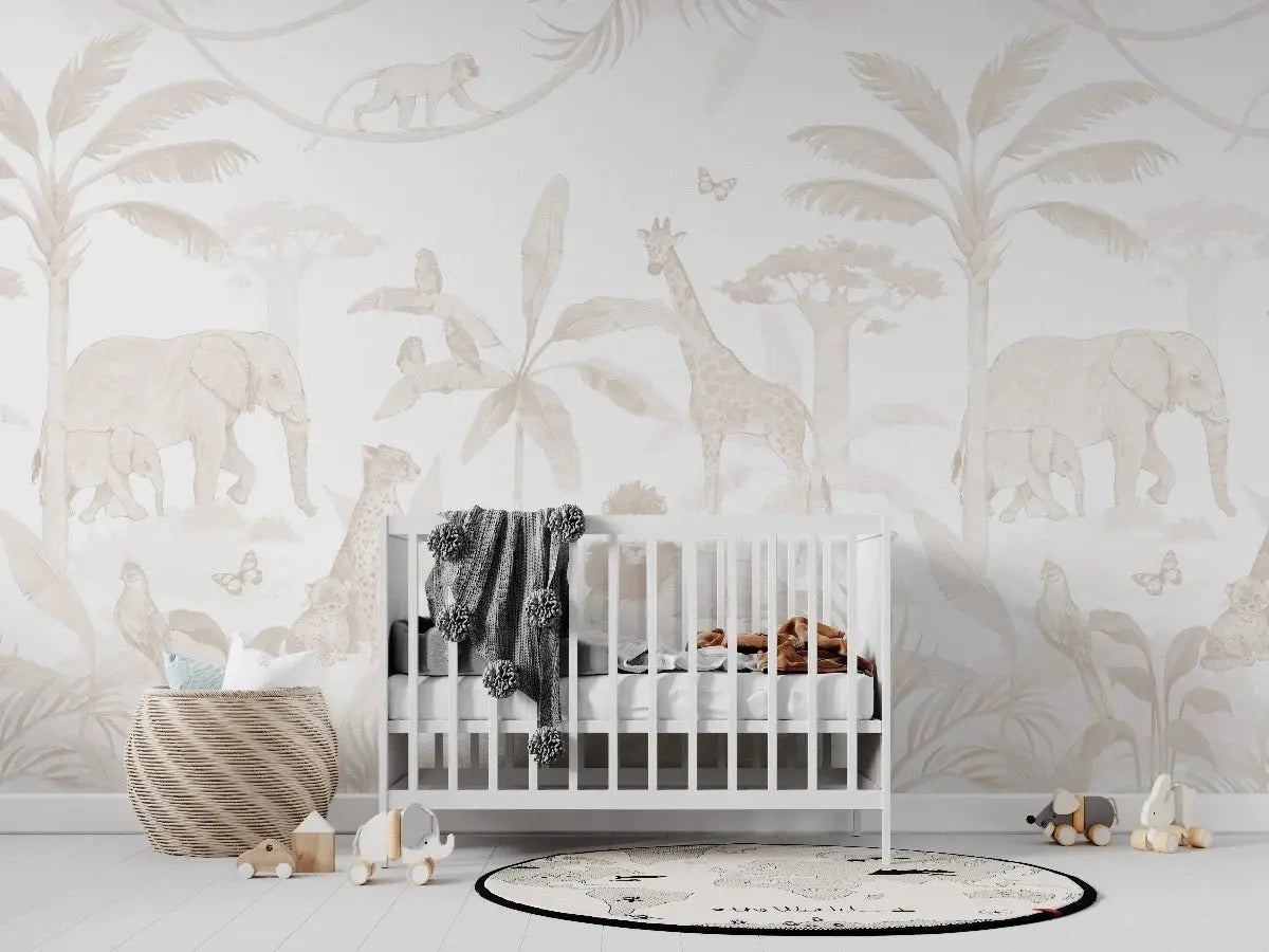 MUNKS & ME - Murale en Papier Peint Safari Africaine Neutre