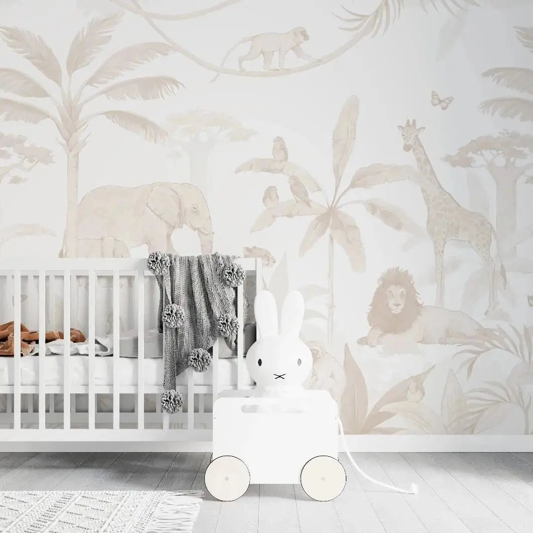 MUNKS & ME - Murale en Papier Peint Safari Africaine Neutre