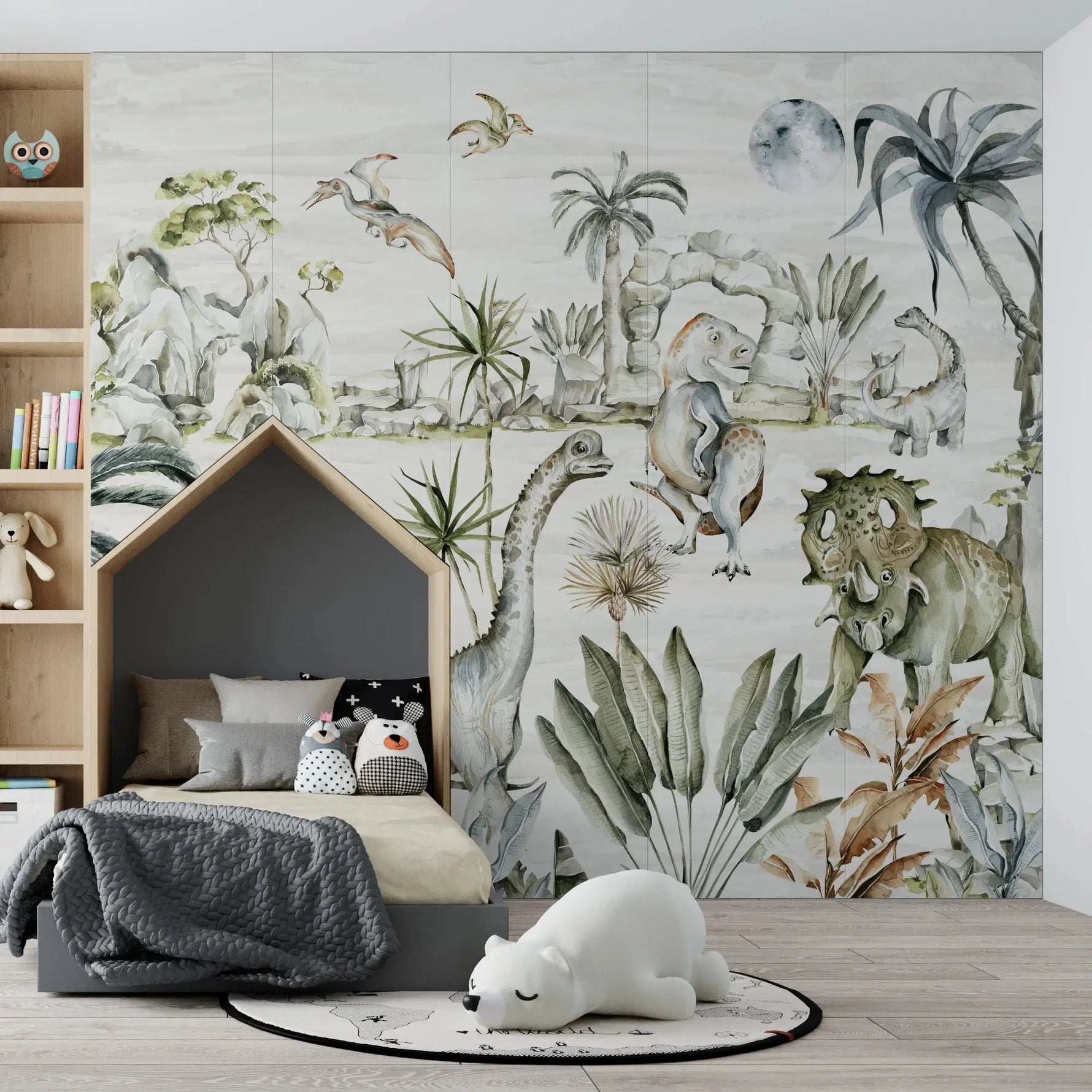 MUNKS & ME - Papier Peint Aquarelle Dinosaure Jungle