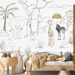 MUNKS & ME - Papier Peint Baby Safari Animal