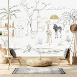 MUNKS & ME - Papier Peint Baby Safari Animal