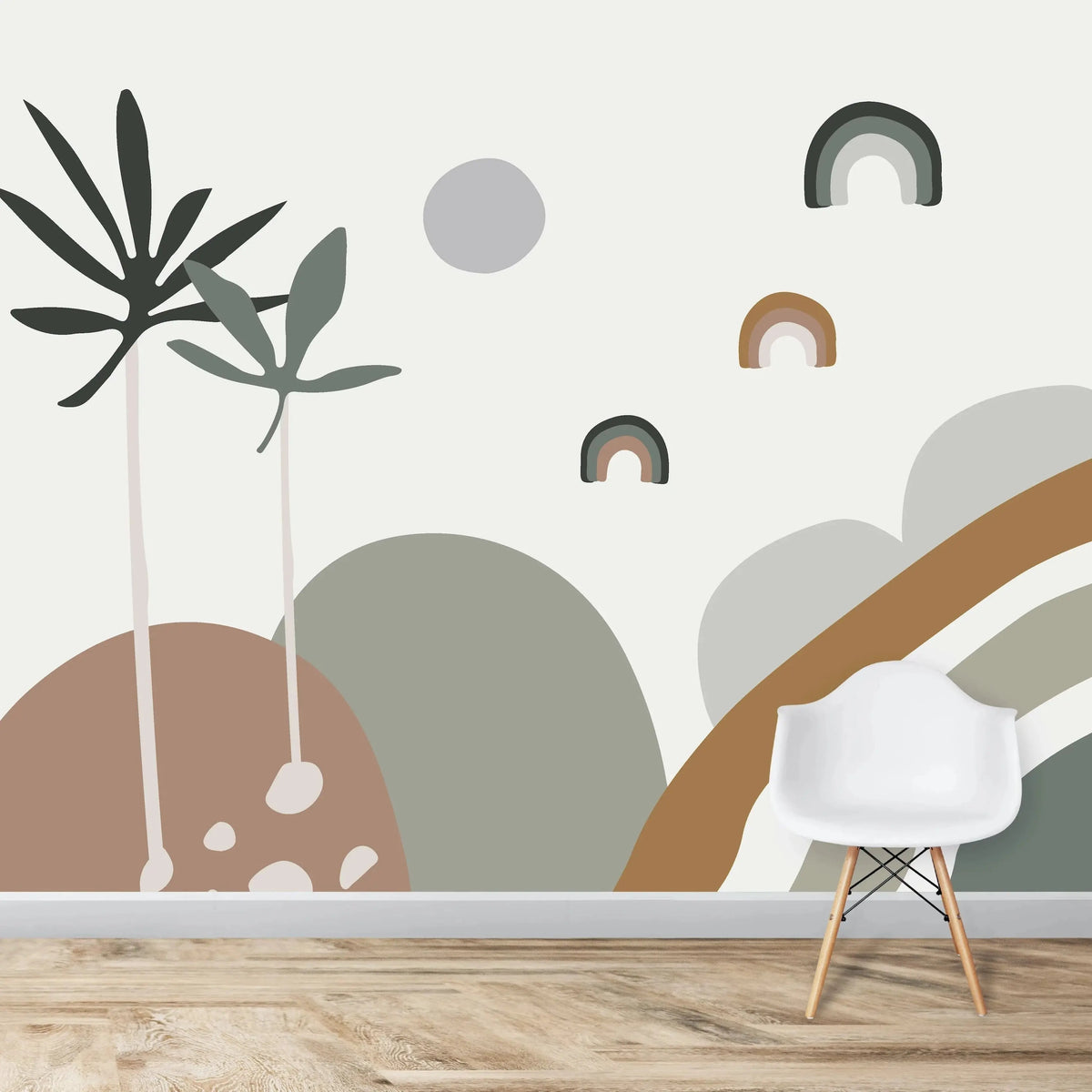 MUNKS & ME - Papier Peint Bleu Abstrait Wren