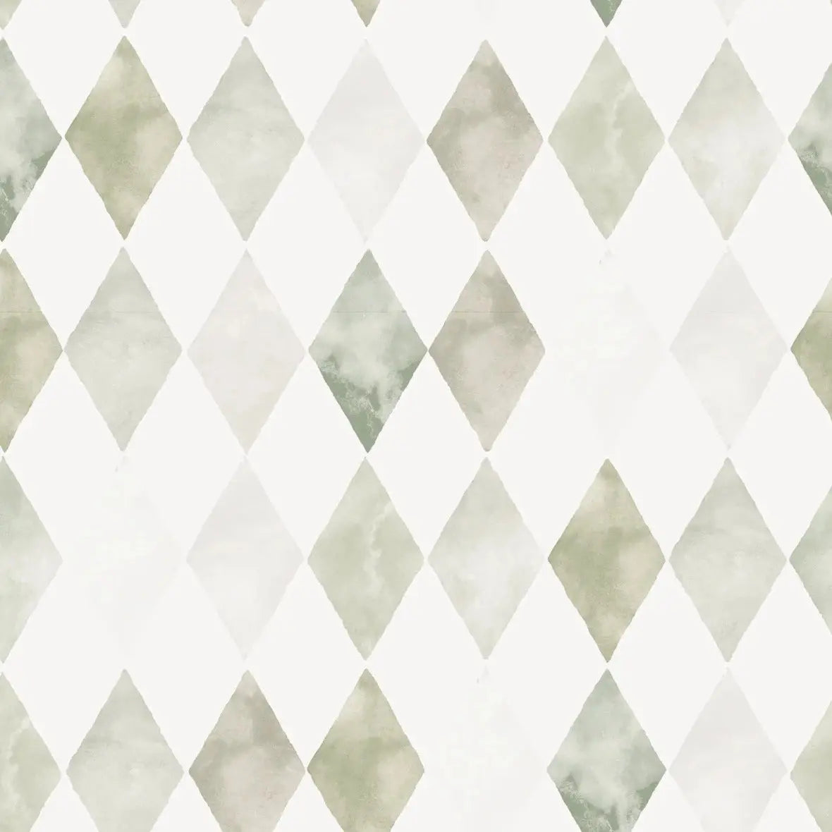 MUNKS & ME - Papier Peint Chambre Enfant à Motif Répété - Aquarelle Harlequin | Vert