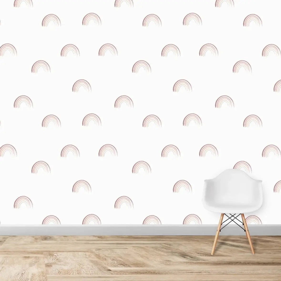 MUNKS & ME - Papier Peint Chambre Enfant à Motif Répété - Arc - en - ciel Mini - Aquarelle