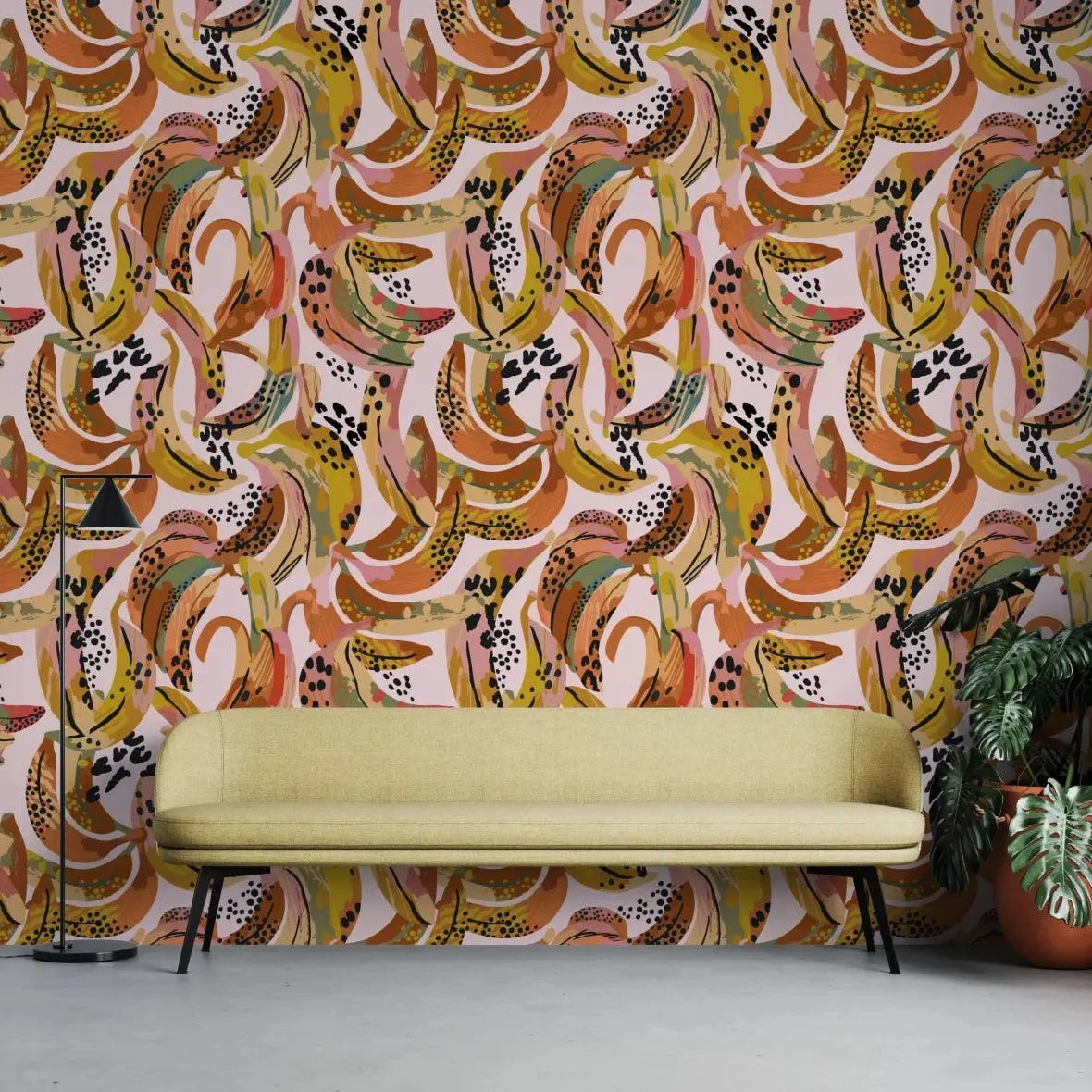 MUNKS & ME - Papier Peint Chambre Enfant à Motif Répété - Banana Party