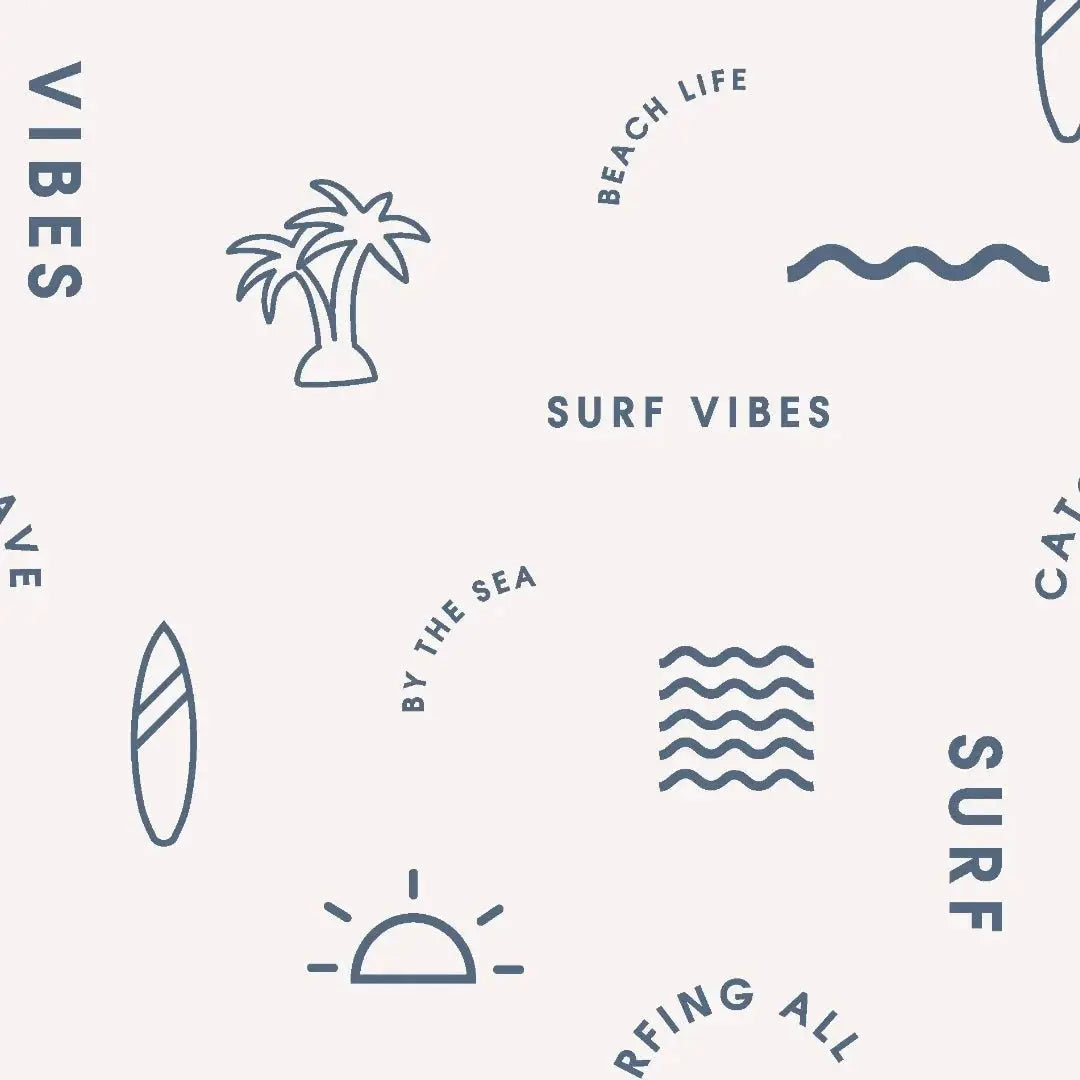 MUNKS & ME - Papier Peint Chambre Enfant à Motif Répété - Beach Vibes | Bleu